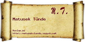 Matusek Tünde névjegykártya