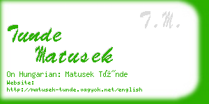 tunde matusek business card